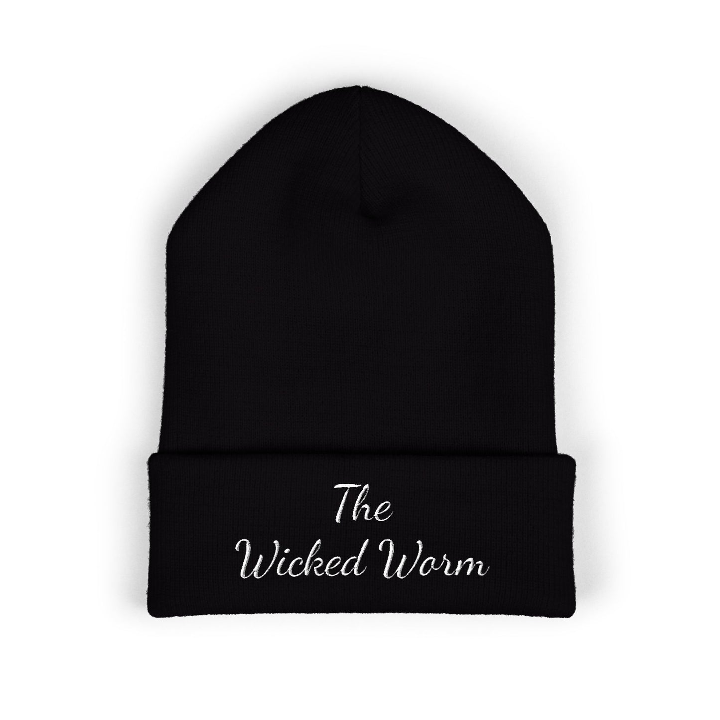 Classic Cuffed Beanie - The Wicked Worm Embroidered Hat, Winter Accessory, Unisex Gift, Cozy Headwear, Outdoor Style, Beanie for All Seasons
