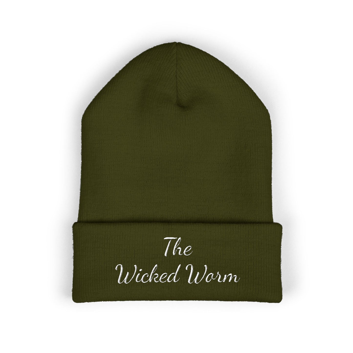 Classic Cuffed Beanie - The Wicked Worm Embroidered Hat, Winter Accessory, Unisex Gift, Cozy Headwear, Outdoor Style, Beanie for All Seasons